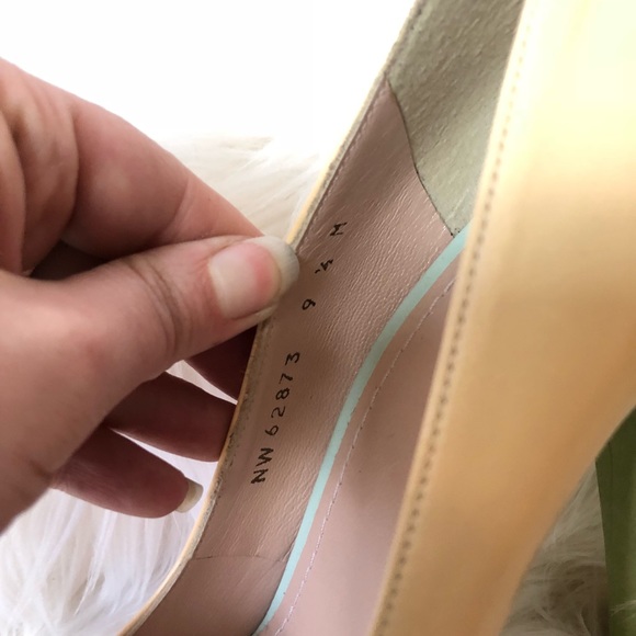 Stuart Wietzman Nude Chartreuse Peep Toe Pump 9.5 - Picture 4 of 6